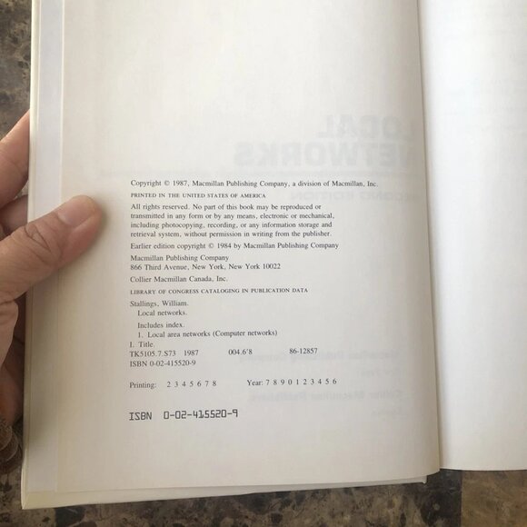 LOCAL NETWORKS: AN INTRODUCTION By William Stallings 1987 Hardcover - Picture 4 of 8